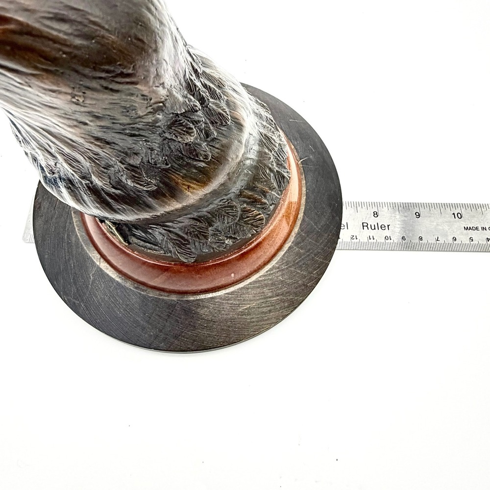 Heavy Cast Brass Bronze Bald Eagle Head Bust Sculpture USA Wood Base 8"‎ - Picture 16 of 16